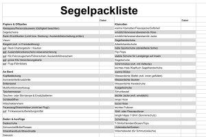 Segelpackliste